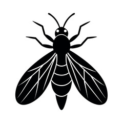Robber Fly Insect Silhouette Vector Illustration