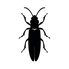 Saddleback Caterpillar Insect Silhouette Vector Illustration