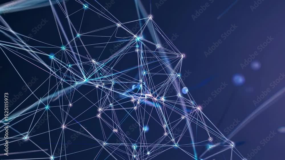 Poster Exploring the intricate connections of a digital network in an abstract visual representation