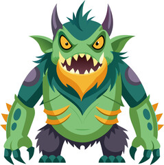 Fototapeta premium green monster cartoon