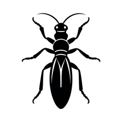 Snakefly Insect Silhouette Vector Illustration