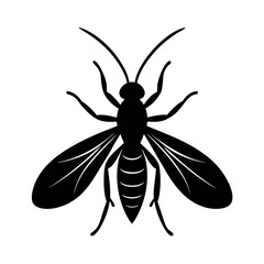 Stable Fly Insect Silhouette Vector Illustration