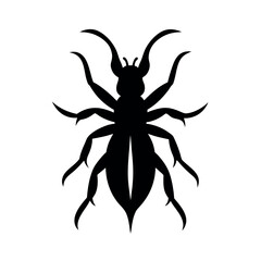 Water Boatman Insect Silhouette Vector Illustration