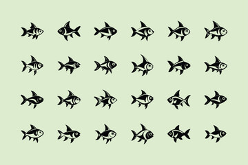 Rummy Nose Tetra, aquarium fish, vector art illustration