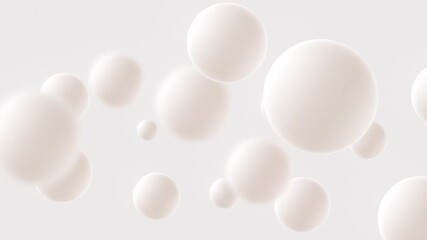 Elegant abstract composition of floating spheres in a light white background for modern design. 3d render. - Powered by Adobe
