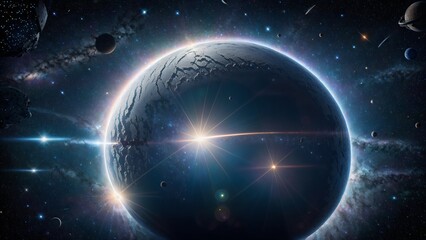 Illuminated Planet at Galactic Dawn