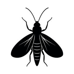 Alderfly Insect Silhouette Vector Illustration
