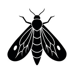 Bark Beetle Insect Silhouette Vector Illustration