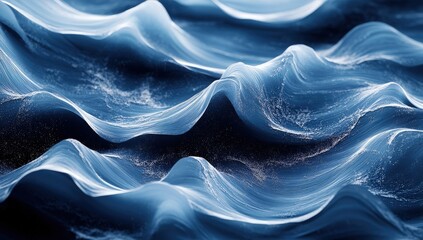 Obraz premium Abstract wavy dark blue water surface