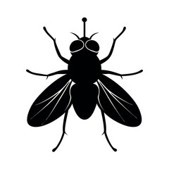 Blue Bottle Fly Insect Silhouette Vector Illustration