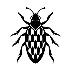Cigarette Beetle Insect Silhouette Vector Illustration