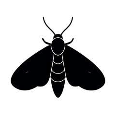 Corn Borer Insect Silhouette Vector Illustration