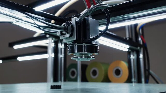 Innovative 3D printing technology at a design workshop in an industrial setting