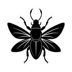 Fruit Piercing Moth Insect Silhouette Vector Illustration