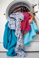 Washing machine with clean linen...