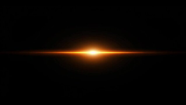 Bright horizontal beam of light on black background. Glowing laser effect creating futuristic and sci-fi aesthetics. Suitable for technology, energy, speed and digital design themes. - Powered by Adobe