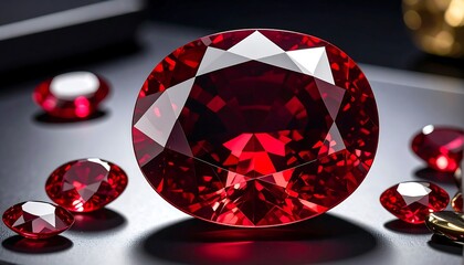 Oval Ruby Gemstone Closeup.