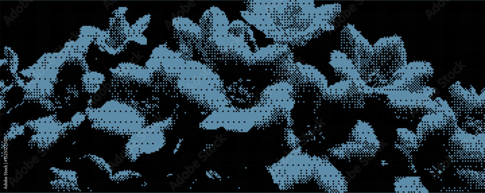 Poster a stunning arrangement of flowers showcases intricate textures and patterns, rendered in various sha