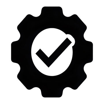 recommend clip art: silhouette of a gear or settings icon with a checkmark badge
