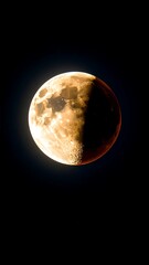 Partial Lunar Eclipse Night Sky.