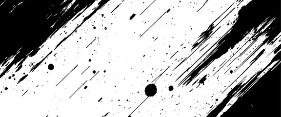 Vector black splatter watercolor grunge pattern design brush strokes overlay texture