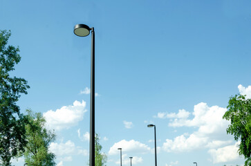 Streetlight against Blue Sky and Clouds