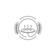 bread logo design line concept