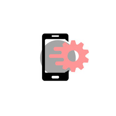 Mobile App Settings Icon – Smartphone with Gear Symbol
