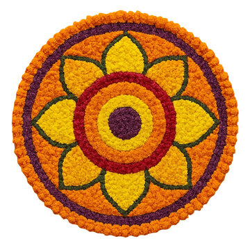 Vibrant Traditional Indian Floral Pookalam Design