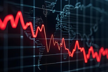 Red Downtrend Financial Graph