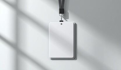 Blank id card badge with lanyard mockup
