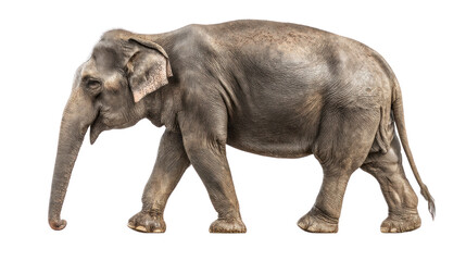 Obraz premium Majestic Elephant in Profile: Capturing the impressive stature and intricate details of a solitary elephant in a photorealistic shot, symbolizing the animal's raw power and gentle nature.