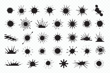 Abstract Black Ink Splashes Vector Collection