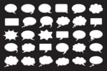 Speech Bubbles Vector Set Communication Elements