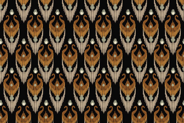 Seamless brown white  Ikat pattern with soft textile texture. Traditional ethnic design with modern elegance, perfect for fabric, textile printing, fashion design, home decor, and digital backgrounds.