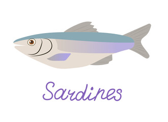 A Colorfully Stylized Illustration of Sardines Tailored for Culinary Use and Marketing Purposes