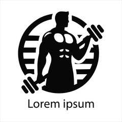 Flat design fitness logo template