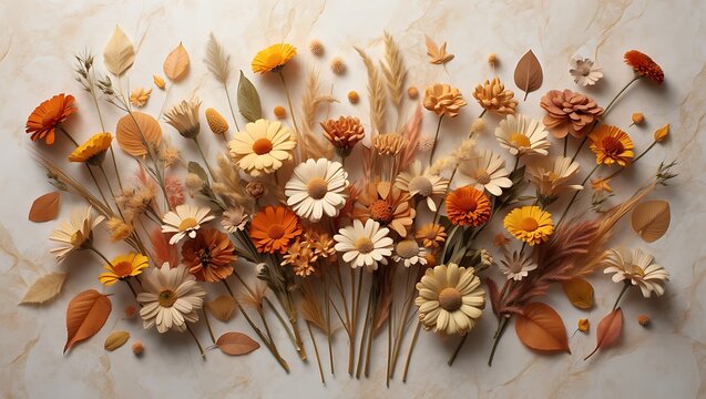Dried Flower Arrangement Autumnal Hues, Natural Elements, and Elegant Design
