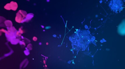 Abstract blue and pink cellular structure