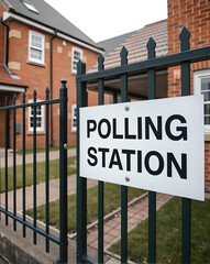 Obraz premium Polling Station Sign - Railings 