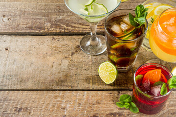 Selection of summer drinks