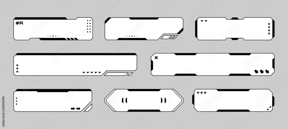 Leinwandbilder Futuristic head up display frame set. Digital hud interface elements isolated. Virtual ui gui panel futuristic for game design. Vector graphics. 