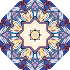Colorful cute Mandalas. Decorative unusual round ornaments.