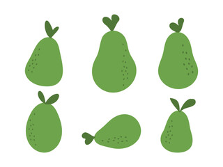 Avocado icon sign or logo isolated on white background vector.