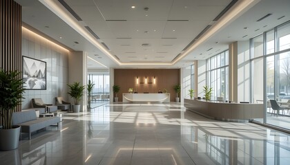 Modern, Light-Filled Office Lobby Interior Design
