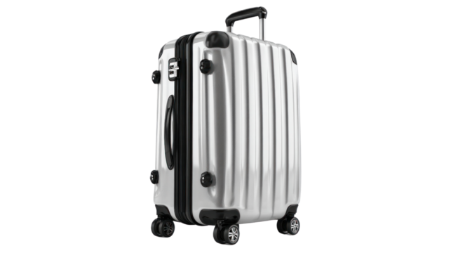 Elegant Travel Companion: a sleek, modern suitcase, designed for stylish and convenient journeys. This image embodies both practicality and luxury, perfect for travel-themed projects.
