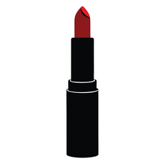 Fototapeta premium Elegant Black Lipstick Tube with Vivid Red Shade for Beauty and Style