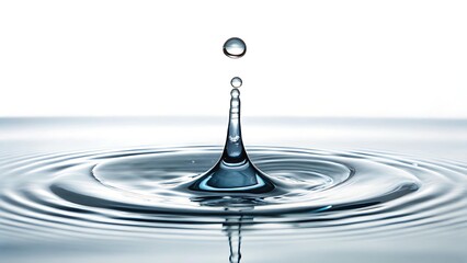 Single Water Droplet Impact On Surface Creating Splash Isolated, Water Splash, Water Gravity, Clear, Motion Freeze