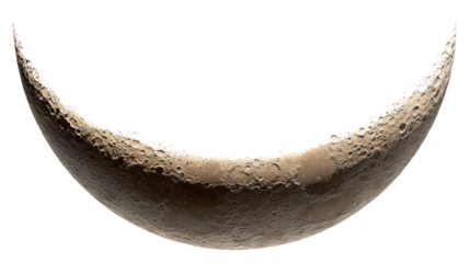 Crescent Moon: A mesmerizing view of a crescent moon, highlighting its detailed craters and subtle variations in shading.