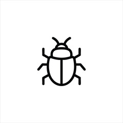 Software Bug Virus Line Icon Vector